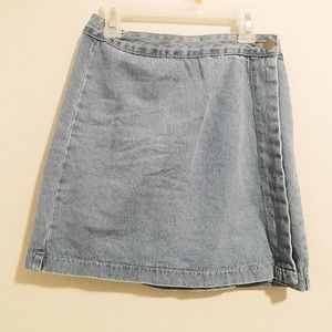 Adjustable Wrap Around Denim Skirt